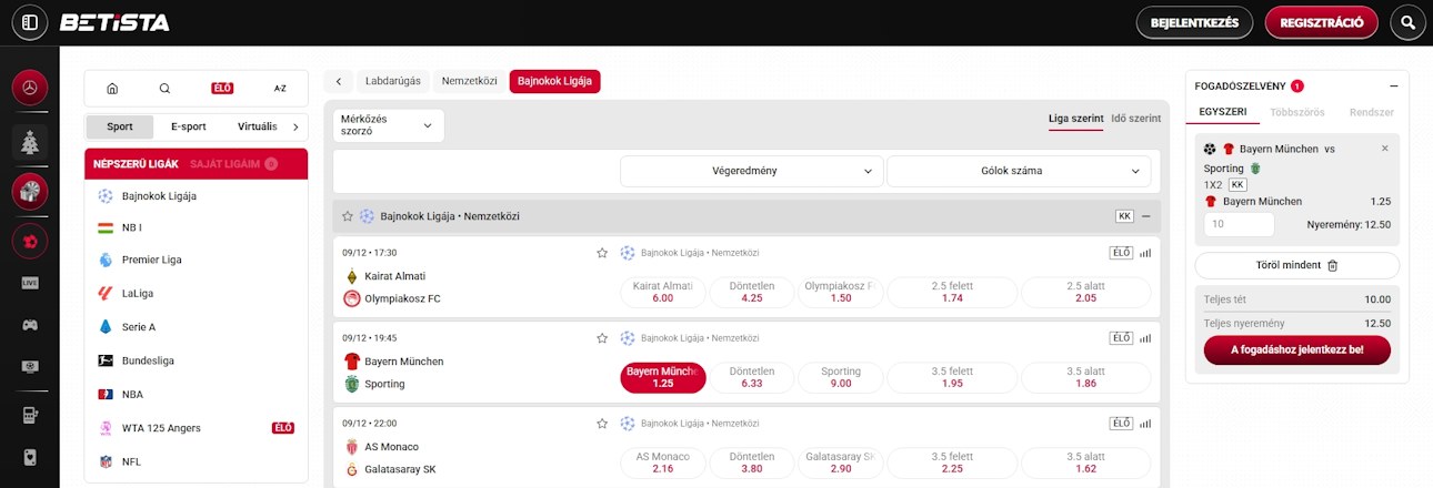 Betista futballfogadás