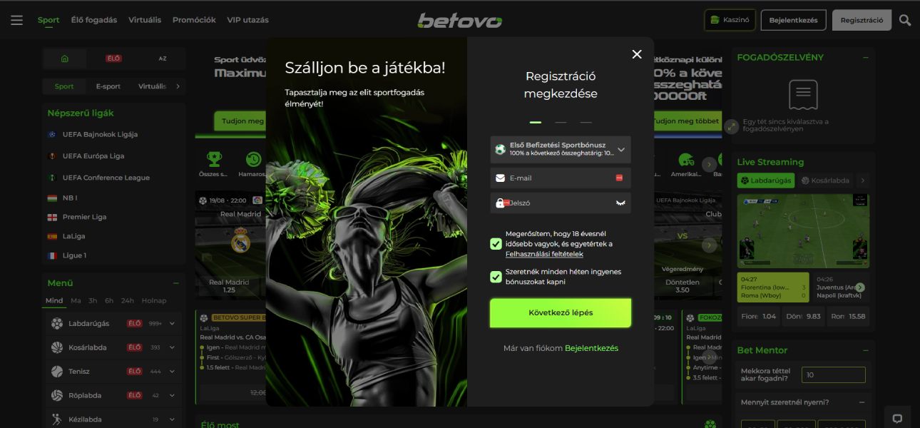 Betovo regisztráció