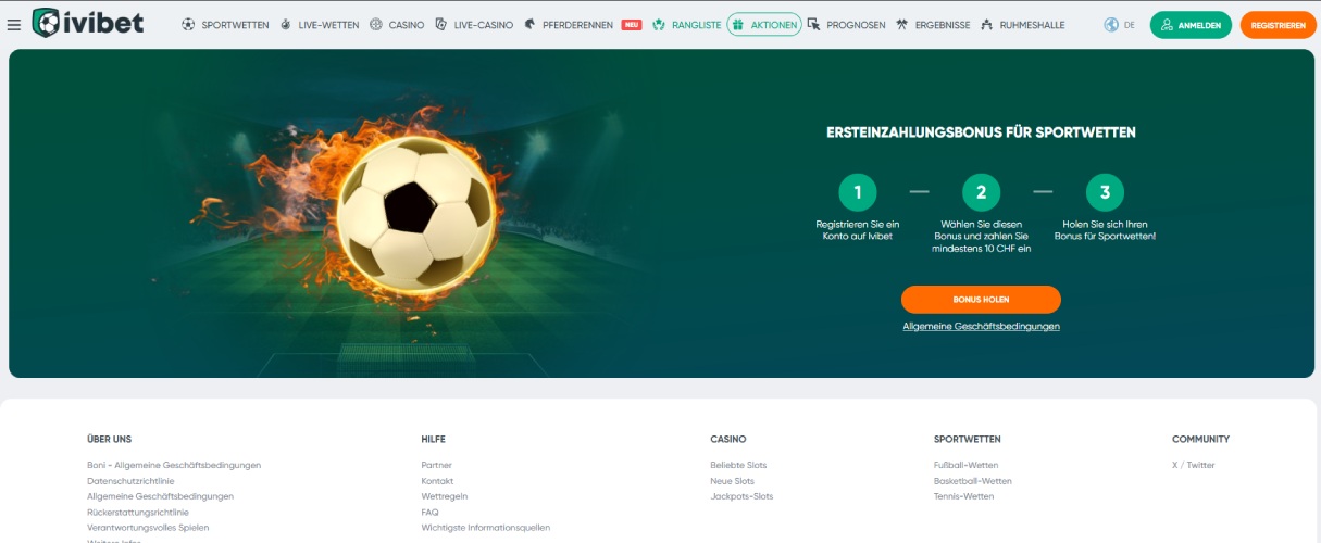 Ivibet Sportwetten Bonus