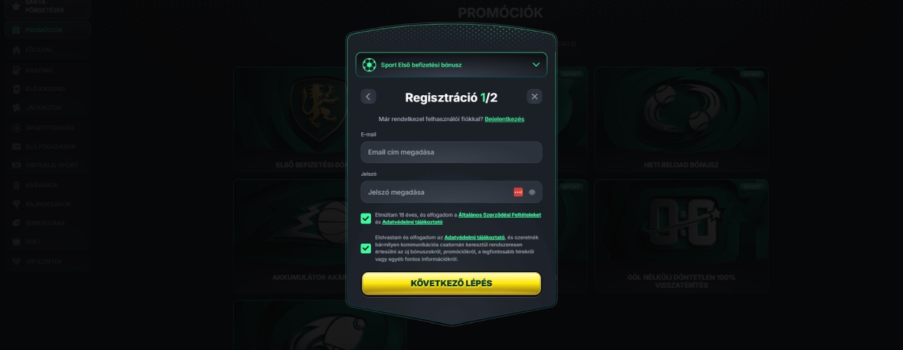 KinBet regisztráció