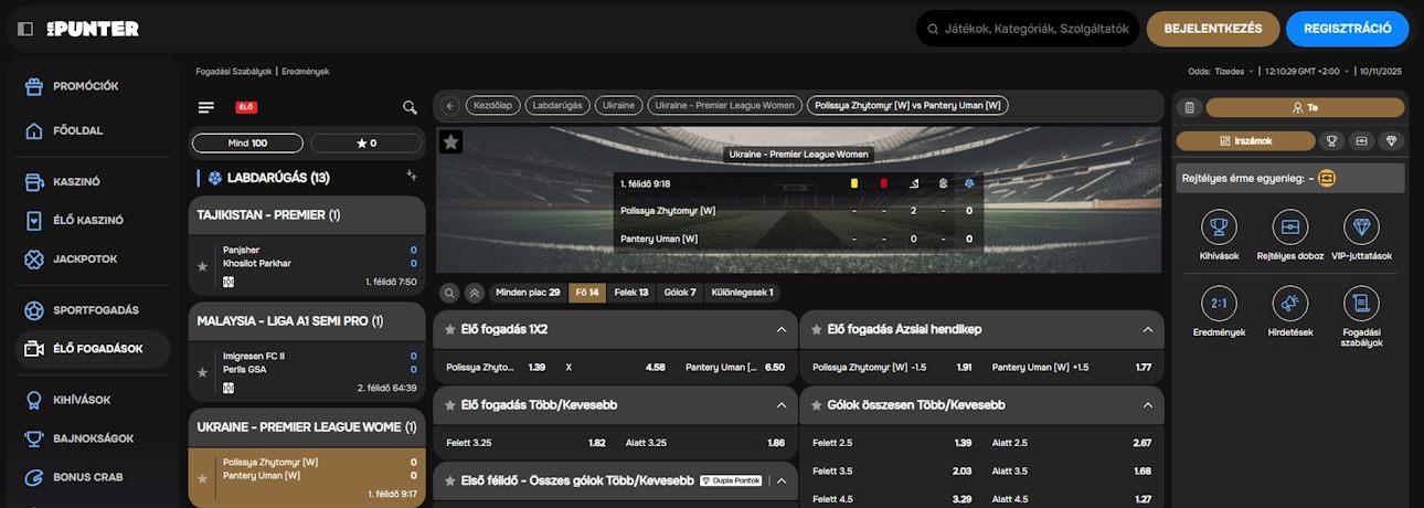 MrPunter élő fogadás